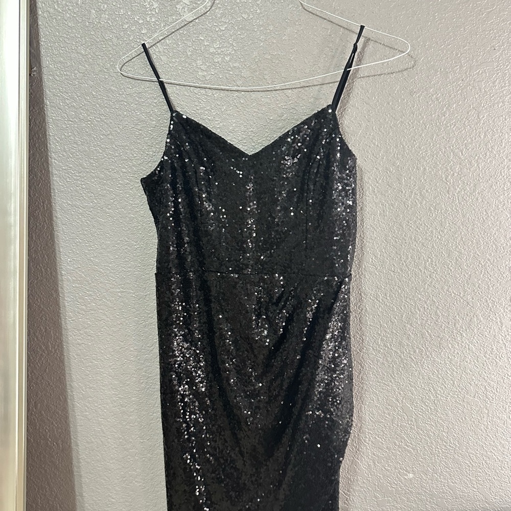 Speechless Black Sequin Strapless Dress